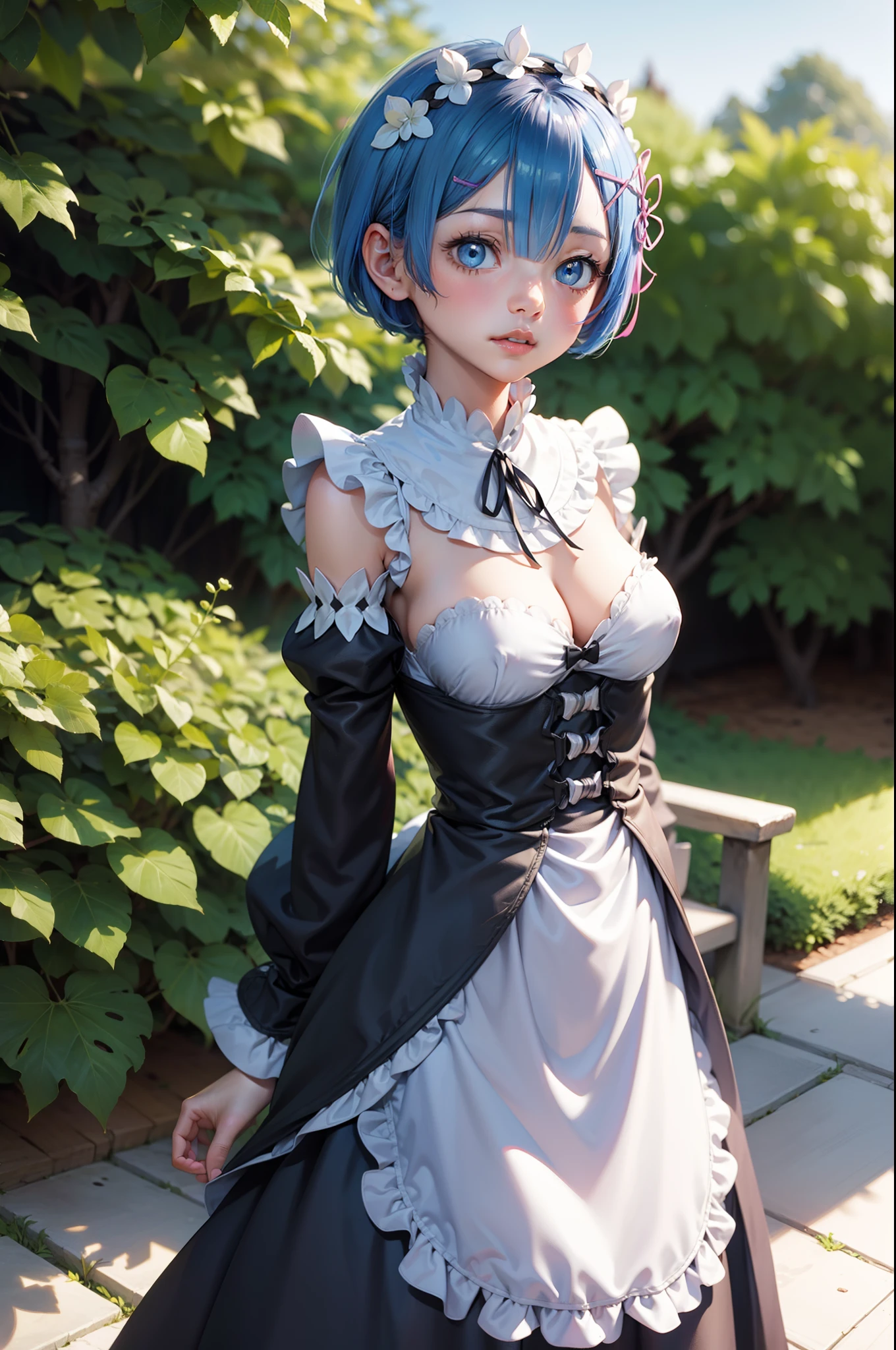 rem from rezero standing still in pent coat dress