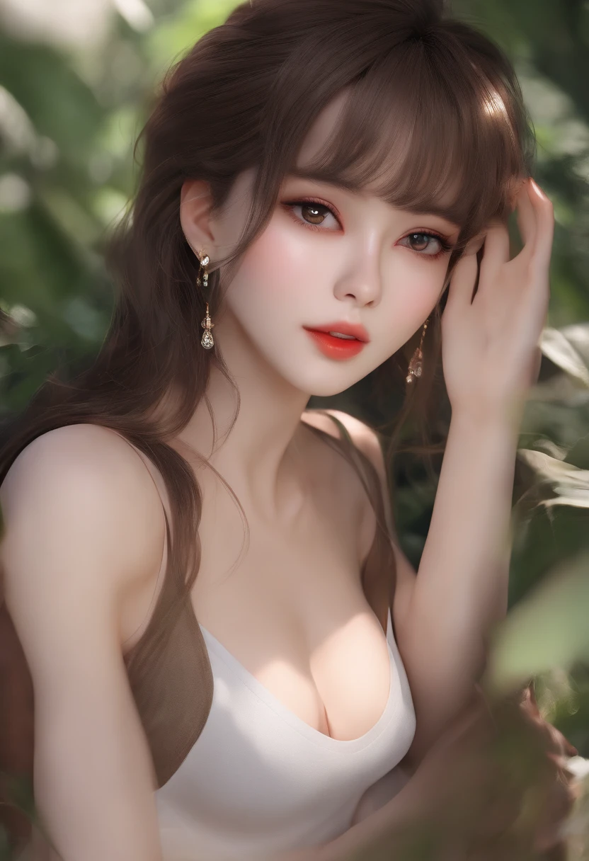 ((Best quality, 8k, Masterpiece :1.3)), 1girl, Pretty woman with emphasizing slender abs :1.3, (random hairstyles, Huge breasts :1.2), Casual outfit :1.2, Indoor, Ultra-detailed face, Detailed eyes,Japanese, Double eyelid