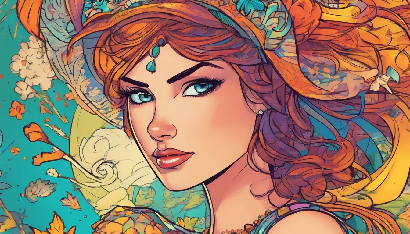 a beautiful girl, Instagram inspired, vivid, colourful