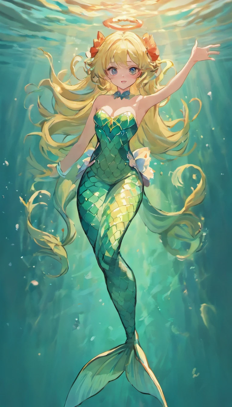 mermaid, with tails, long tail,beautiful girl,full body, perfect, well detailed, well defined, ultra realistic, cinematic,neutral background, 8k.