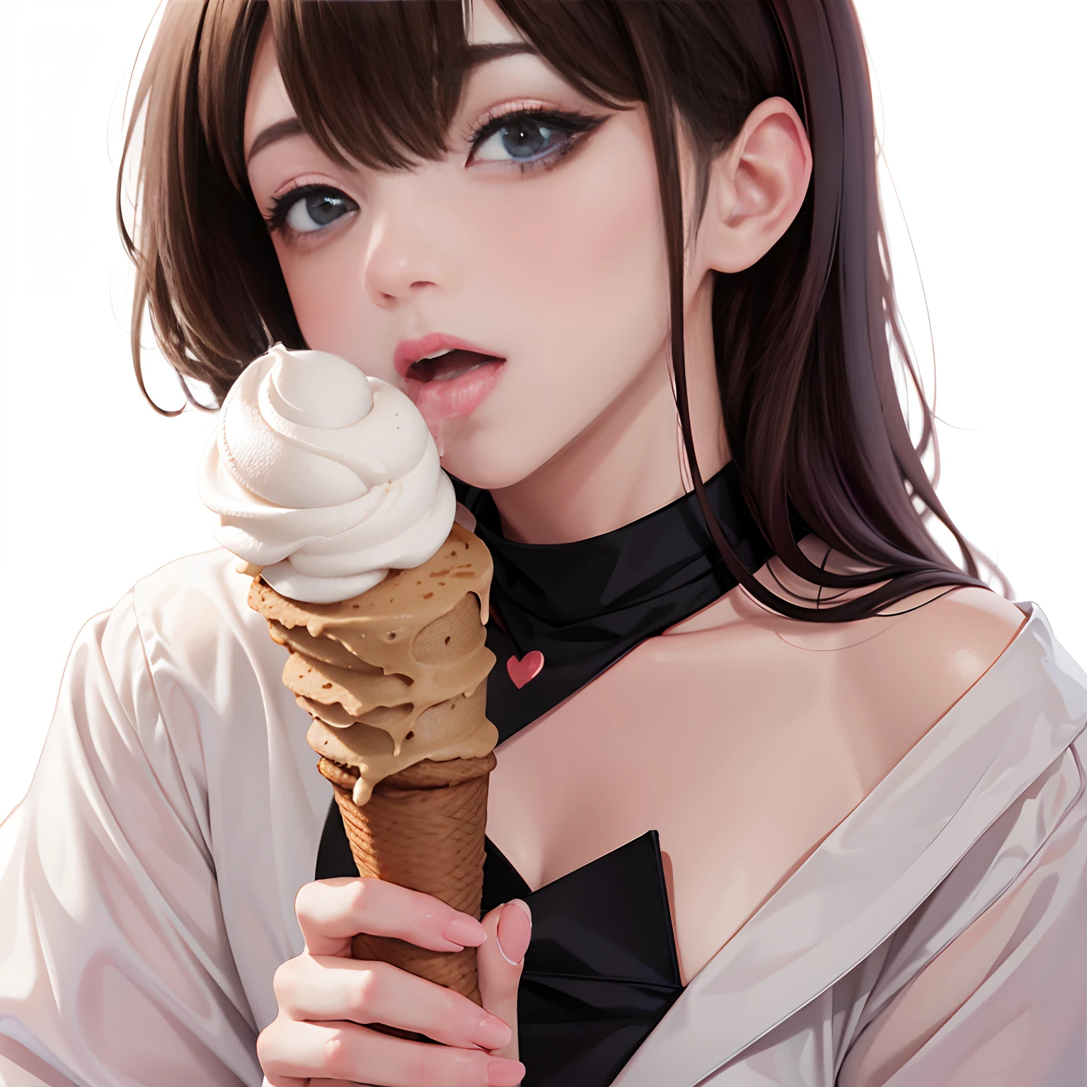 tmasterpiece，best qualityer，A girl licks ice cream