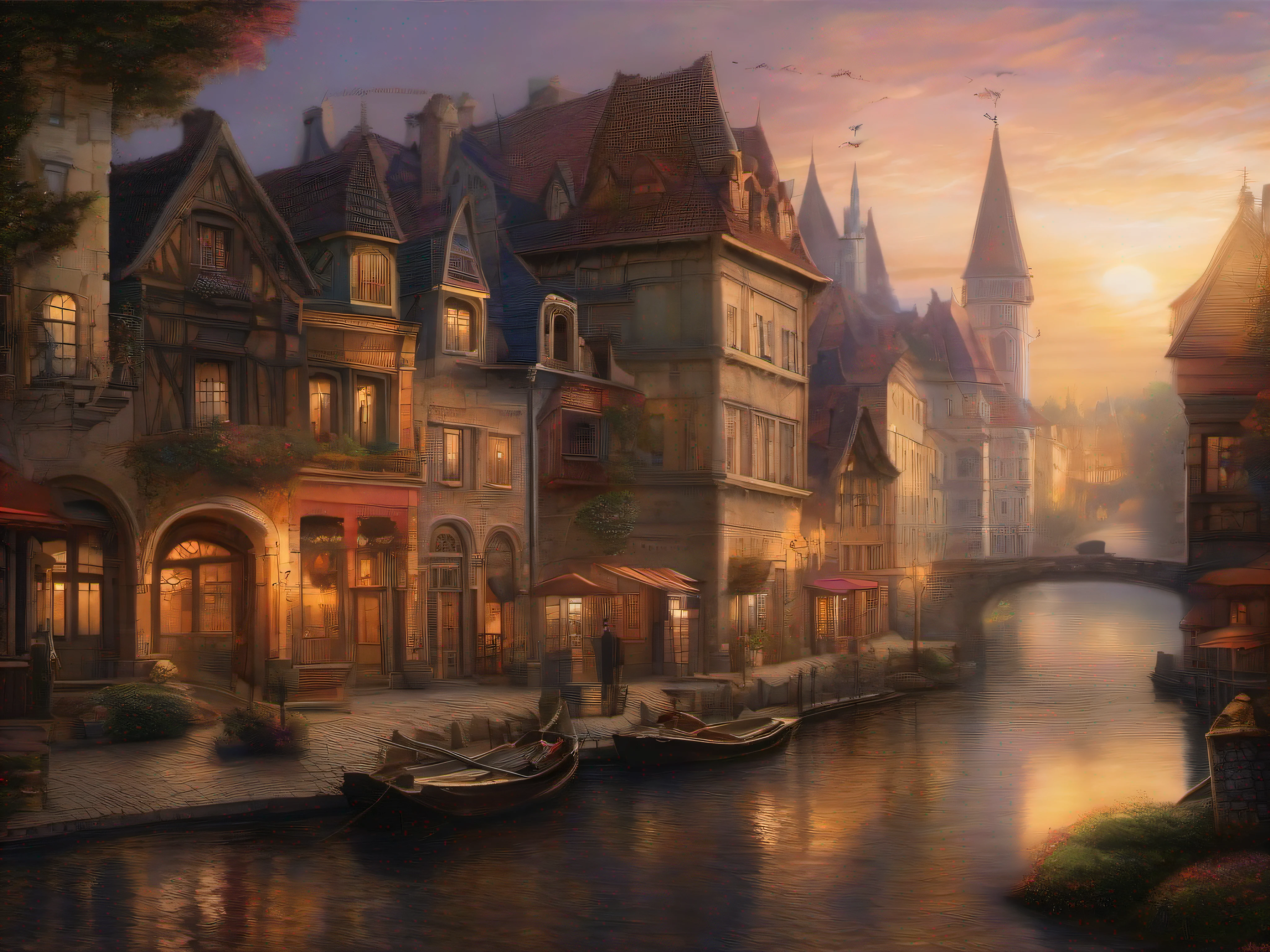 Elegante Stadtarchitektur im Abendlicht