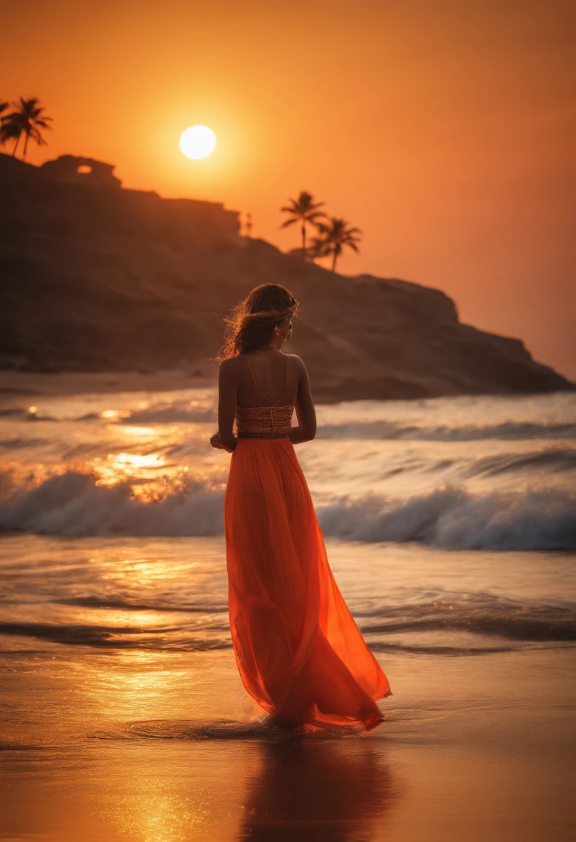 (best quality,4k,highres,masterpiece:1.2),ultra-detailed,(realistic,photorealistic,photo-realistic:1.37),beach stage,colorful smoke,beautiful sunset,lively atmosphere,dynamic composition,calm waves,voilin playing live,magical lighting,dancing shadows,ethereal glow,expressive movements,artistic performance,vibrant colors,surreal ambiance,soft sand under feet,colorful crowd,enchanting melodies,playful atmosphere,splashing water,gentle breeze,musical harmony,festive vibes,artistic expression,intense emotions,serene beauty,harmonious interaction,aerial view,twinkling stars above,fiery orange hues,surrounding palm trees,refreshing sea breeze,musical instruments glimmering,joyful audience,excitement in the air,unforgettable moment,captivating experience.
