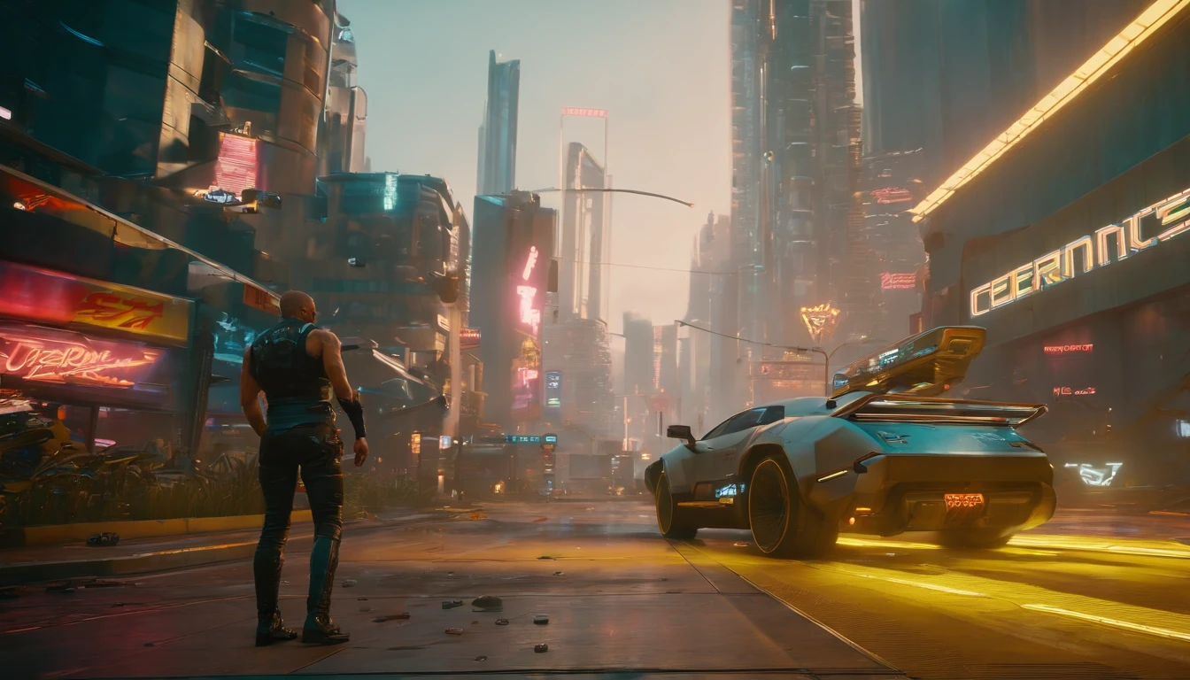 (Antecedentes cyberpunk 2077,city, mejor calidad, obra-prima, ultrahigh resolution, realistic photograph:1.4)