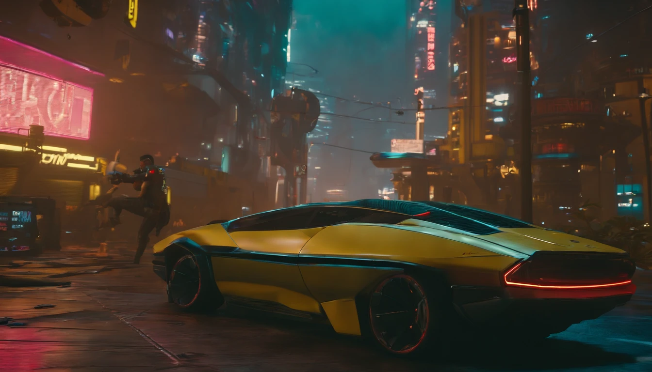 (Antecedentes cyberpunk 2077,city, mejor calidad, obra-prima, ultrahigh resolution, realistic photograph:1.4)