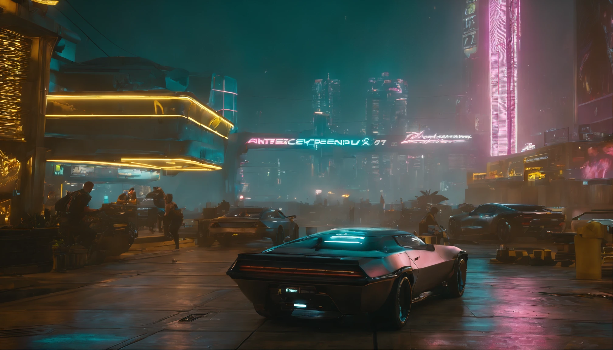 (Antecedentes cyberpunk 2077,city, mejor calidad, obra-prima, ultrahigh resolution, realistic photograph:1.4)