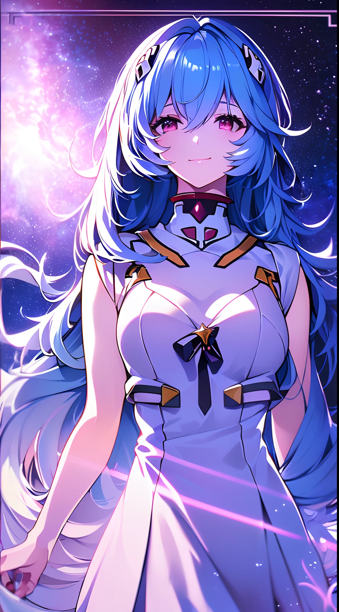 (((ayanami rei:))),1girl,solo,(masterpiece,best quality, official art,aim to viewers, beautiful and aesthetic:1.2),(ultra high res,spiral, golden ratio, (4k), see from below,((above the earth)),floating,dynamic lighting, natural lighting,(photon mapping, radiosity, physically-based rendering,automatic white balance), technological sense,Amazing,sharp focus,rich background, (((high detailed skin,)))dynamic lighting,intricate detailed outfit,glowing eyes,watery eyes,((long hair,))deadpan, skiny,  turtle neck, short skirt,button shirt,(masterpiece sidelighting),(bishoujo,lustrous),(sky blue hair,pink eyes,）[[delicate fingers and hands:0.55]::0.85],(detail fingers),(((Ultra Photographic Quality,ultra wide angles)))),((incredibly absurdres)),bust shot,((extremely_detailed_eyes_and_face)),(disheveled hair),FilmGirl,(dynamic configuration: 1.4),dreamy, magical,Looking out from the space station, the landscape would be breathtaking,with a distant planet visible on the horizon, covered in swirling clouds，Busty,Brilliant，smooth thigh