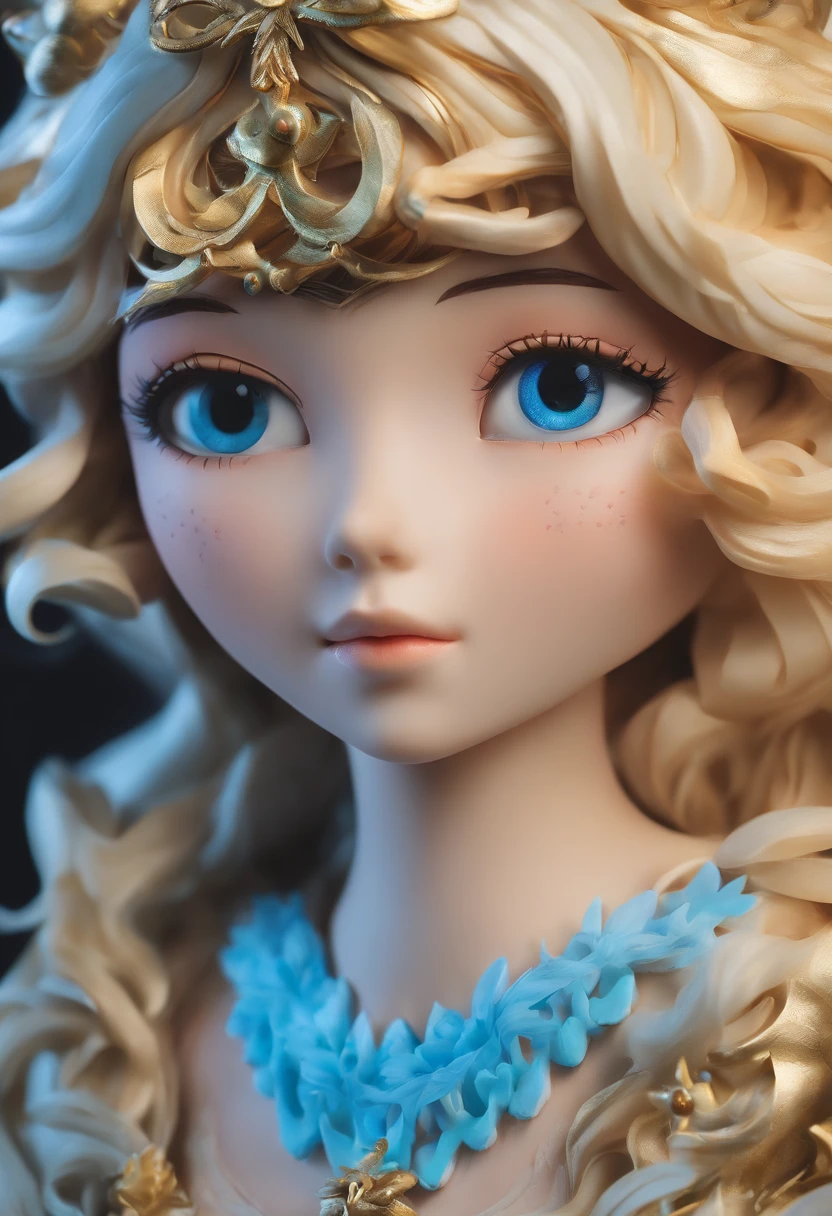 (masterpiece、top-quality、ultra-detailliert、hight resolution, Manga:1.2)、(Wavy hair spreading in the wind:1.2)、(beautifull detailed face)、(beatiful detailed eyes、Left and right even eyes:1.2)、(Gold and blue eyes、odd eye:1.2)、Against the background of the night sky