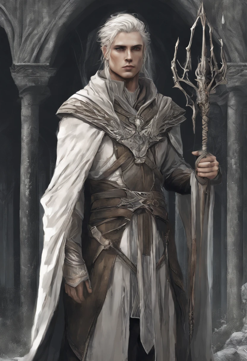 Elven Mage, guy, ah high, Thin, The Magic Staff , cloak
