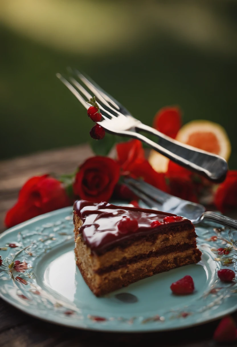 (fork:1.3)、a cake