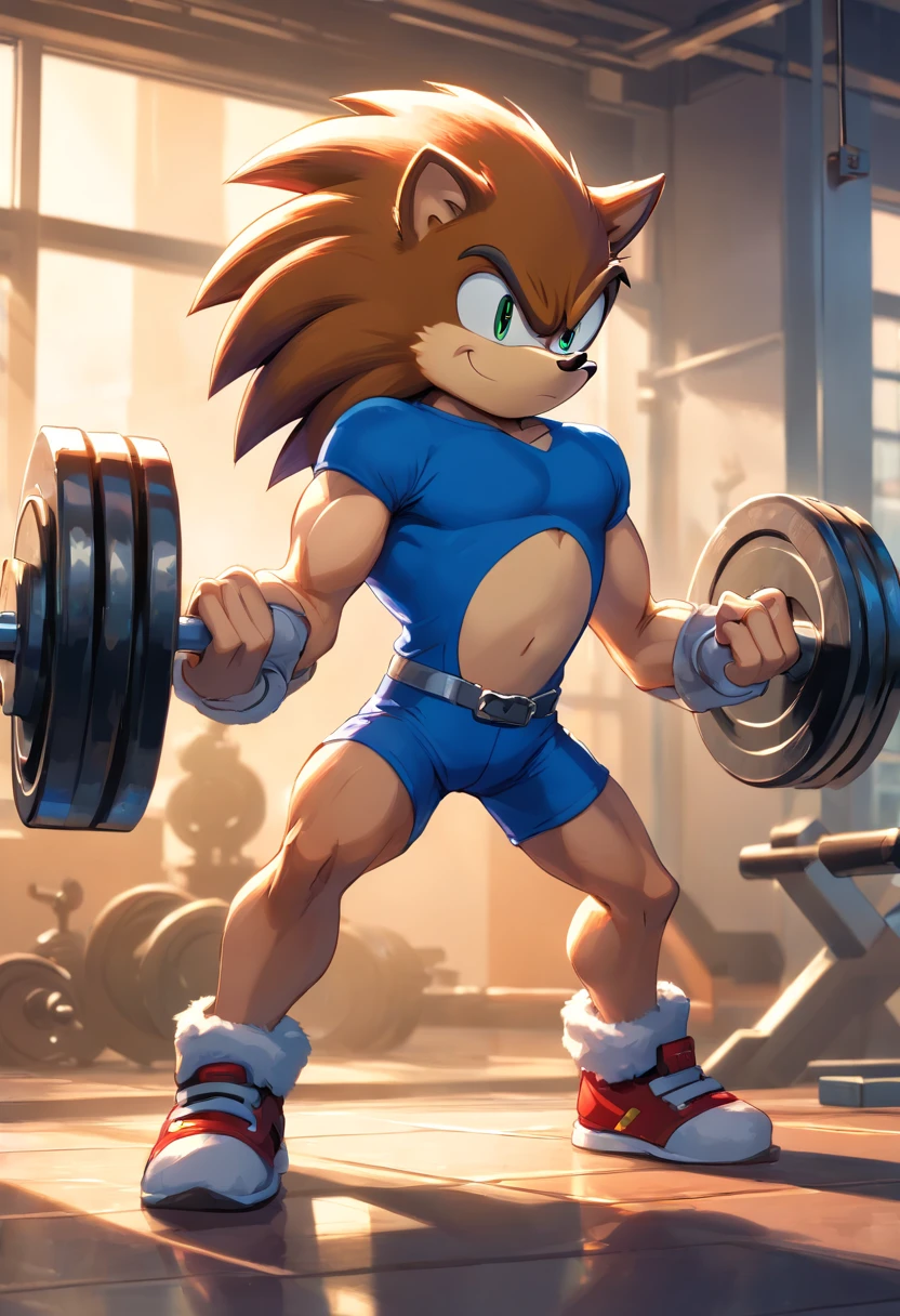 uploaded in e621, ((by Wildering, by Foxovh, by Disney)), Shadow the Hedgehog, solo ((Shadow the Hedgehog))) with ((red eyes)), ((half-length portrait)), (BREAK, (detailed black hedgehog Shadow the Hedgehog), (detailed lighting), ((detailed fluffy skin)), BREAK, ((in a gym flexing your muscles)), (cinematic lighting), ((detailed background)), ((depth of field)), (half-length shadow), (((looking in the mirror, while his reflection shows Shadow the Hedgehog flexing his muscles))), (high-angle view), ((three-quarter view)), [backlight], [detailed ambient light], [gray natural lighting], [ambient light on the belly], [realistic proportions with muscle hypertrophy], [explicit content, adult, NSFW], [sharp focus], (questionable content), (shaded), (high resolution), ((masterpiece)) Muscular big body, imposing body, imposing appearance, muscular arms, muscular legs, bara body, trapezoid torso, beefy body, muscular body, defined round beefy pectorals, defined washboard abs,defined arms, defined legs