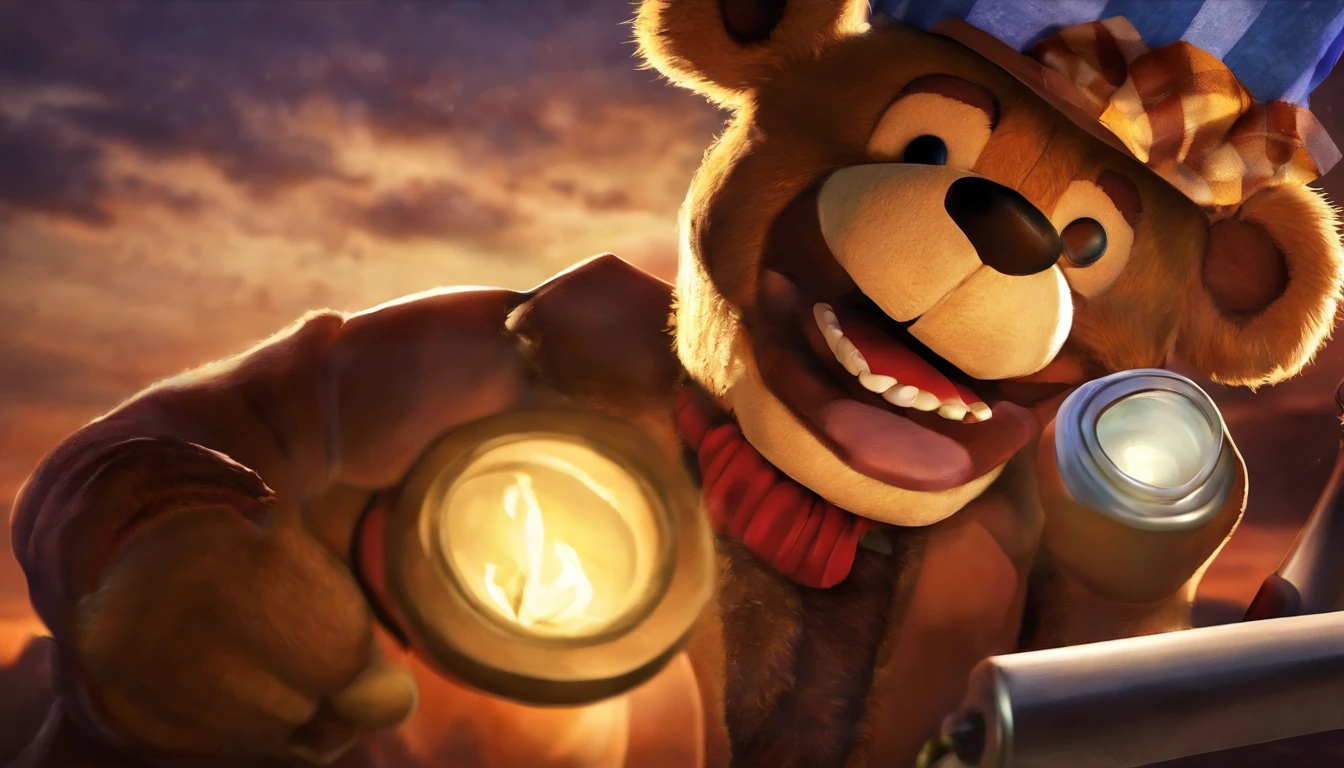 commission of freddy fazbear, inspirado em Alfred Freddy Krupa, Freddy Fazbear, Cinco noites no Freddy's, Cinco noites no Freddy's, Cinco noites no Freddys, Retrato de Freddy Fazbear, Freddy Fazbear's Pizzaria, FNAF, fanart de alta qualidade, official fan art, arte peluda pov