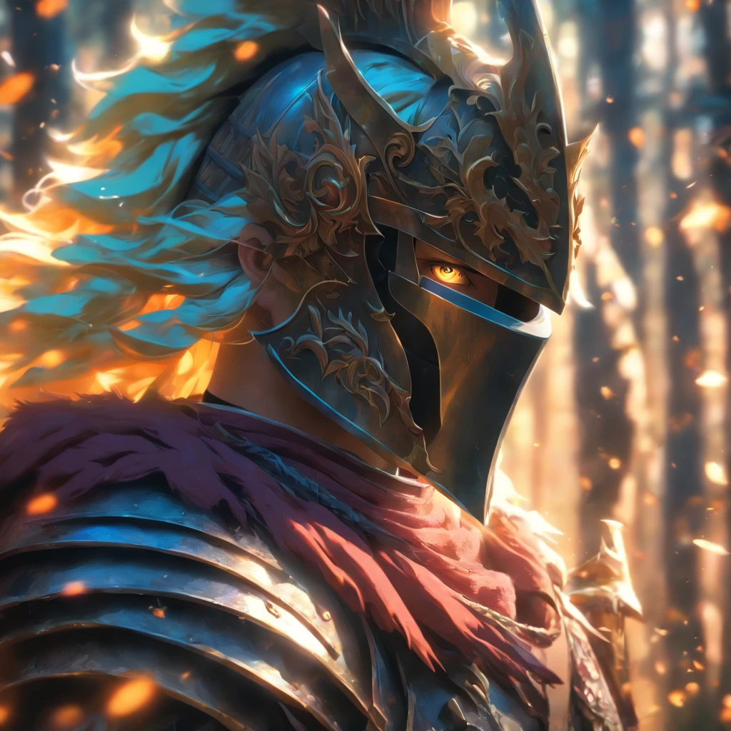 (best quality,4k,8k,highres,masterpiece:1.2),ultra-detailed,(realistic,photorealistic,photo-realistic:1.37),portraits,landscape,horror,anime,sci-fi,photography,concept artists,warm color tones,soft lighting,vanilla ice cream-inspired knight,magical forest,fantasy,character design