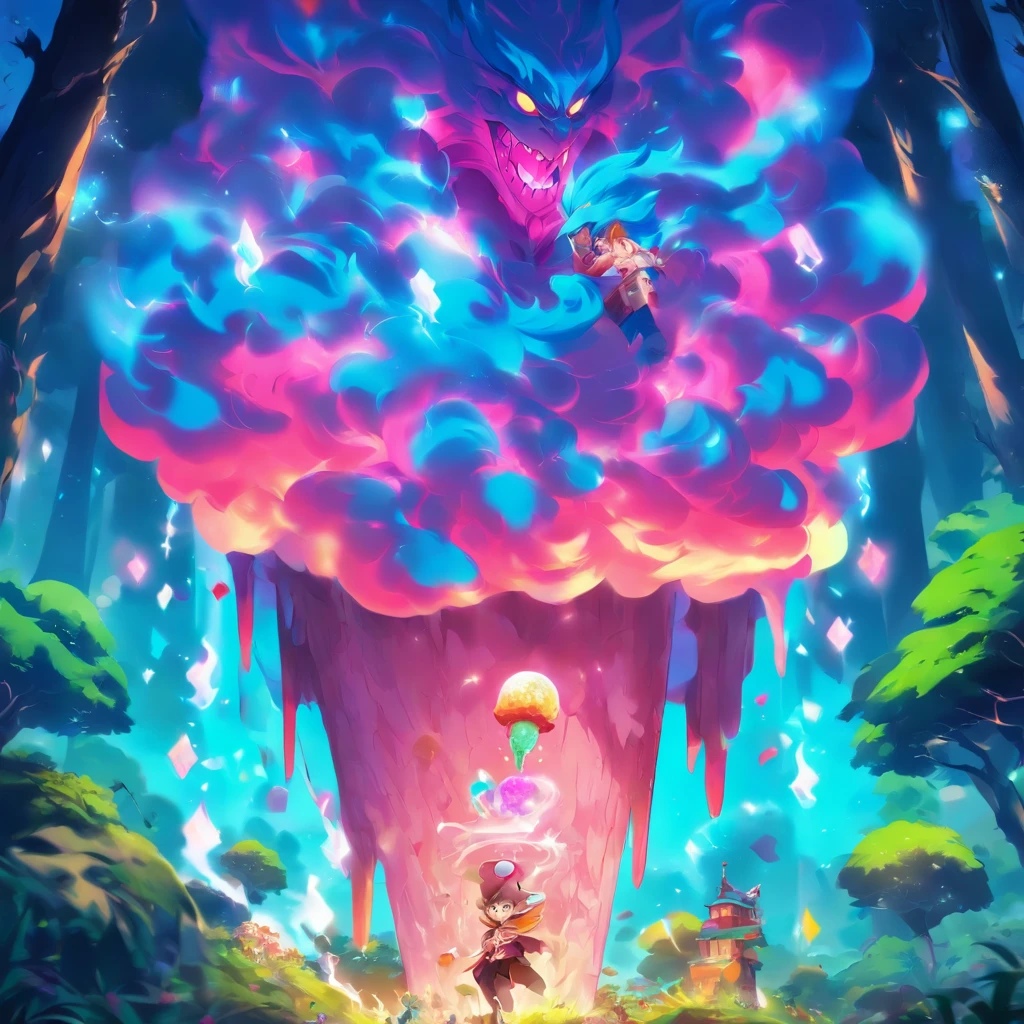 Un caballero con aspecto inspirado en un helado de vainilla, magic forest, fantasy, Character Design