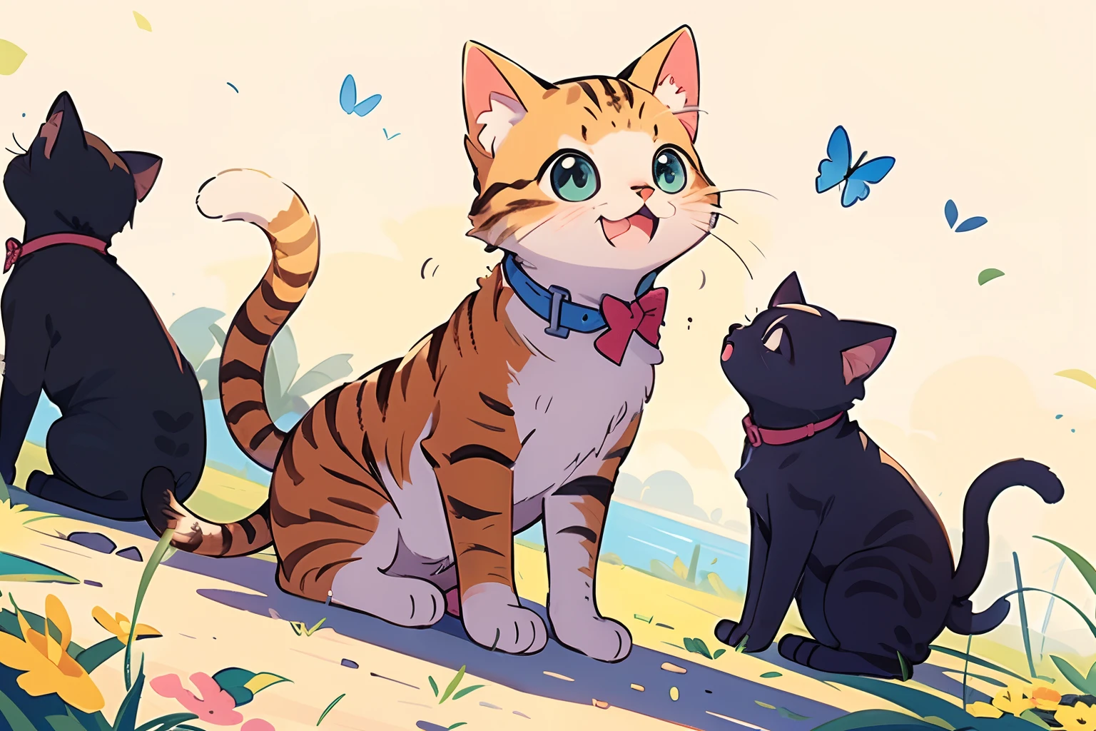 With cats((((Cute Cat 1.2))))Girl with a cat,(((Personage as the main perspective))),