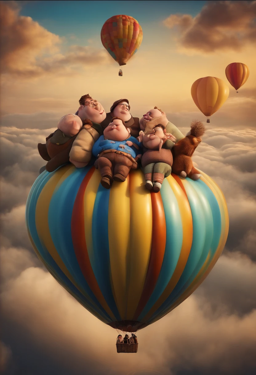 fat people on top of a balloon