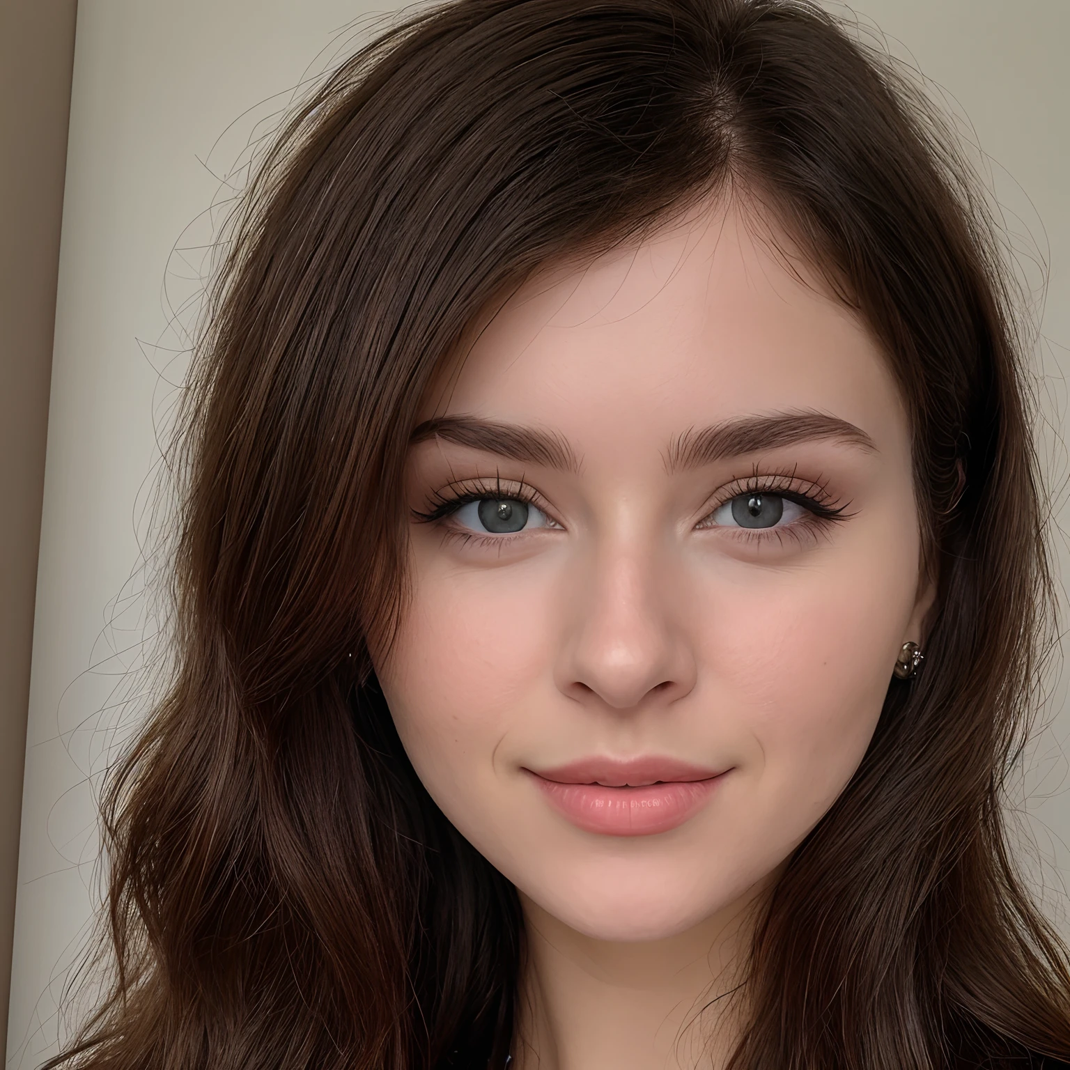 ChloeLockV1, masterpiece, sharp focus, photo-realistic, award winning hyper realistic (zoomed in) passport size photo of brunette woman, ( detailed ), 8k ultra hd, 4k, (ultra hi definition photo), highest quality, best quality,