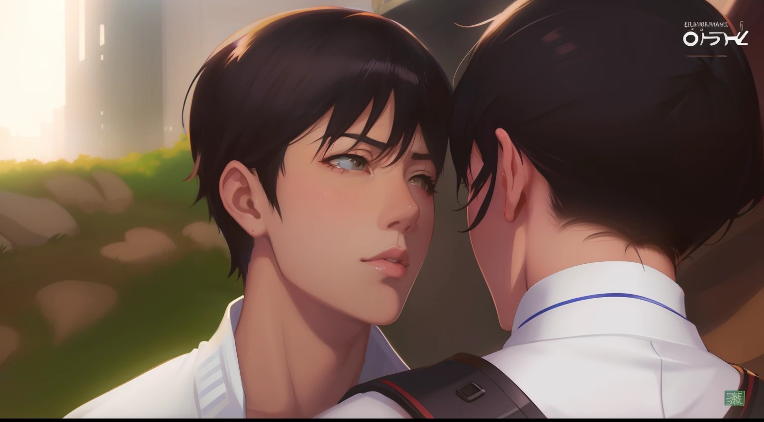 Anime - Imagen de estilo de un par de personas enfrentadas, Obras de arte al estilo de Guweiz, Artgerm y Atey Ghailan, Wlop y Sakimichan, Ross Tran e Ilya Kuvshinov, Arte digital Ilya Kuvshinov, Guweiz, Makoto Shinkai y Artgerm, Paisaje de Ilya Kuvshinov