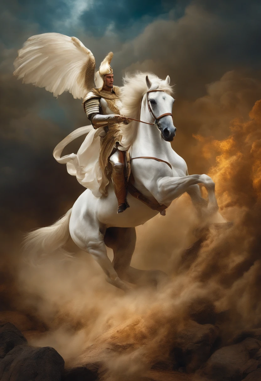 saint george realist human and white horse and dragon catholic