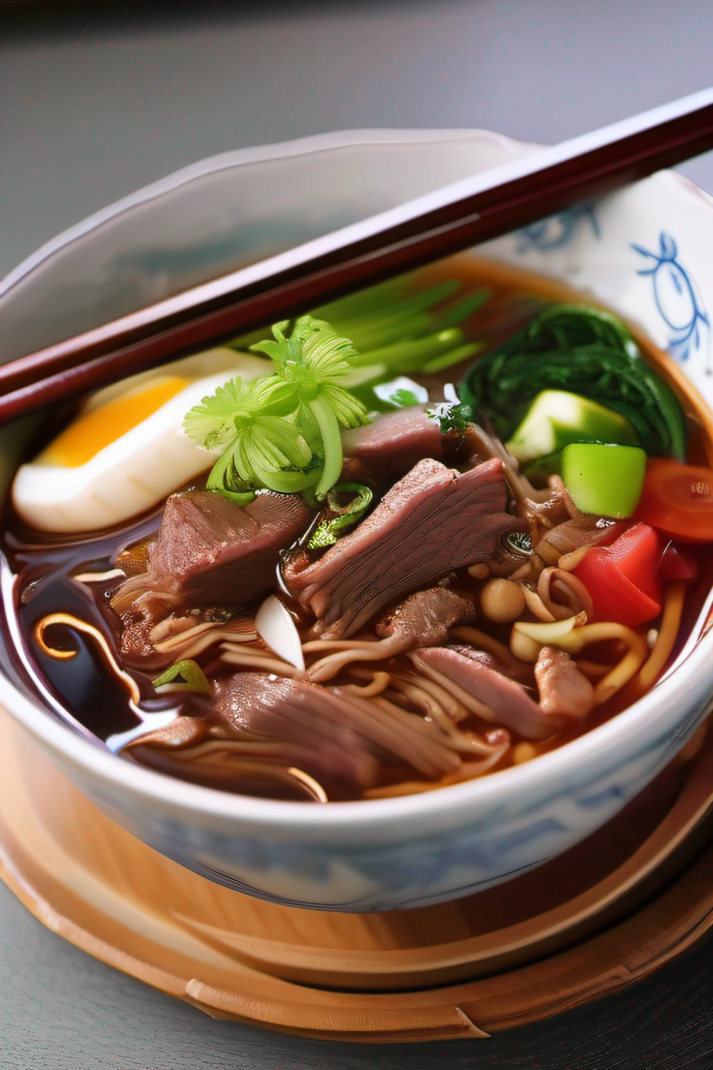 clew:This photo shows an authentic bowl of Sichuan-style beef noodles,In the culinary art of Sichuan cuisine,Beef noodles are incomparable classics。This bowl of beef noodles is served in a quaint porcelain bowl,Soak in a rich, spicy soup,The taste is delicious and full of mellowness。The beef noodles are topped with a slight flavor,Shredded red beef is dotted with,It presents a charming Sichuan cuisine。
camera settings:In order to accurately restore the color and details of Sichuan-style beef noodles,I'll be using a Nikon D850 SLR camera with a professional lens for food photography,For example, the Nikon 35mm f/1.8G lens。This combination guarantees clear details and captures the essence of the food。
Light and composition:I take advantage of soft natural light,to highlight the color and texture details of the beef noodles。In terms of composition,I'll pick an appropriate angle to shoot,So that the audience can feel the steaming scene in the porcelain bowl。The presence of chopsticks will further add to the visual dynamism and appeal。
Style and presentation:In order to convey the unique charm of Sichuan-style beef noodles,I would choose a style with high contrast and saturation,to highlight the color and texture of the food。When post-processing,Exposure and tone are adjusted,Give the whole photo a warm and inviting atmosphere。
camera settings:In order to ensure the clarity and detail of the photo,I would set the aperture at f/2.8 to f/Between 4,for a moderate depth of field。The shutter speed will be adjusted according to the light conditions,to avoid overexposure or blurring issues。The ISO will be set between 100 and 200,to maintain control of picture detail and noise。
artistic vision:While shooting,I pay attention to the attractive details of Sichuan-style beef noodles,For example, the texture of noodles、The tender taste of beef, etc。ao mesmo tempo,I also consider the rendering of environment elements,Such as wooden table tops or decorations with Sichuan character