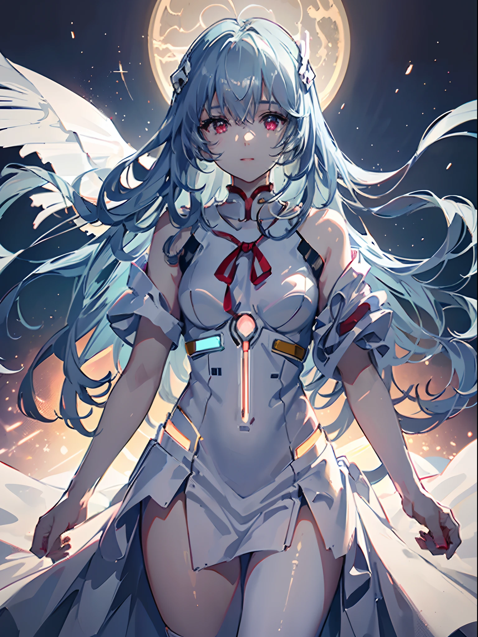 (((ayanami rei:))),1girl,solo,(masterpiece,best quality, official art,aim to viewers, beautiful and aesthetic:1.3),((ultra high res,golden ratio,)) (4k,8k,16k),((from above)),((blue earth in the background)),floating,dynamic lighting, natural lighting,(photon mapping, radiosity, physically-based rendering,automatic white balance), technological sense,Amazing,sharp focus,rich background, (((high detailed skin,)))dynamic lighting,intricate detailed outfit,glowing eyes,watery eyes,((extremely long hair,))smile, skiny, short skirt,button shirt,(masterpiece sidelighting),(bishoujo,lustrous),(sky blue hair,pink eyes,）[[delicate fingers and hands:0.55]::0.85],(detail fingers),(((Ultra Photographic Quality,ultra wide angles)))),((incredibly absurdres)),microshot,((extremely_detailed_eyes_and_face)),(disheveled hair),FilmGirl,(dynamic configuration: 1.1),dreamy,Brilliant