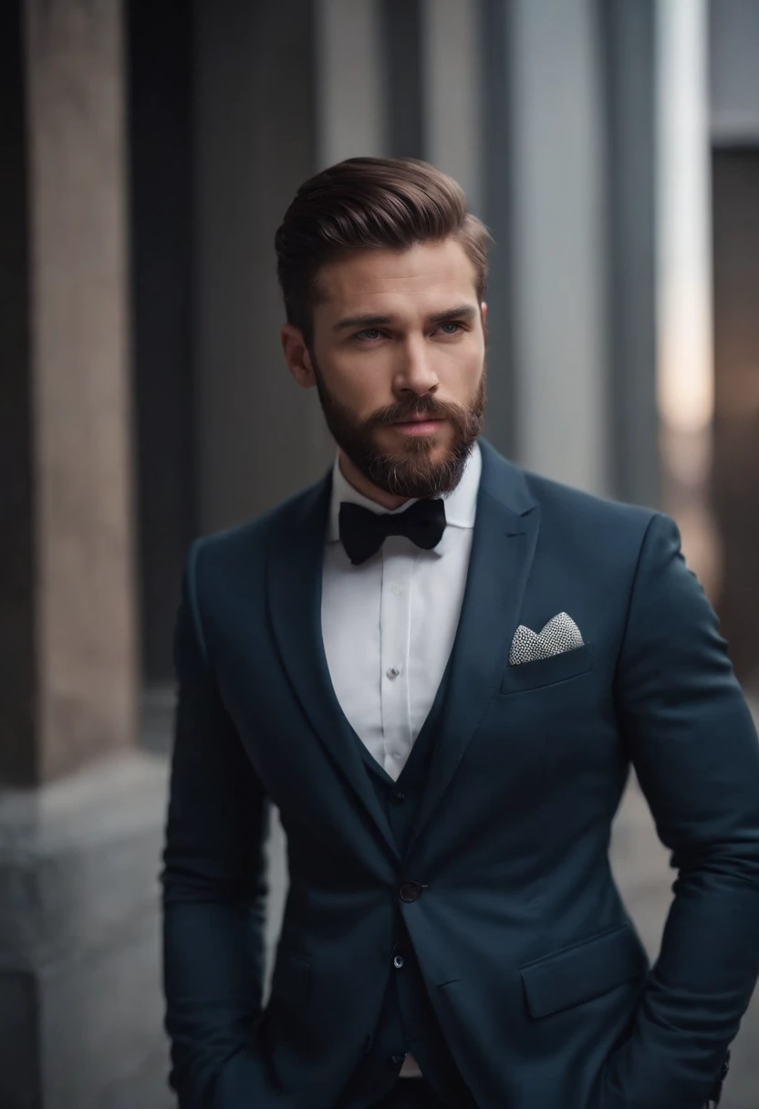 Gorgeous man in suit , Beautiful beard , Sexy Man Executive, Terno Preto