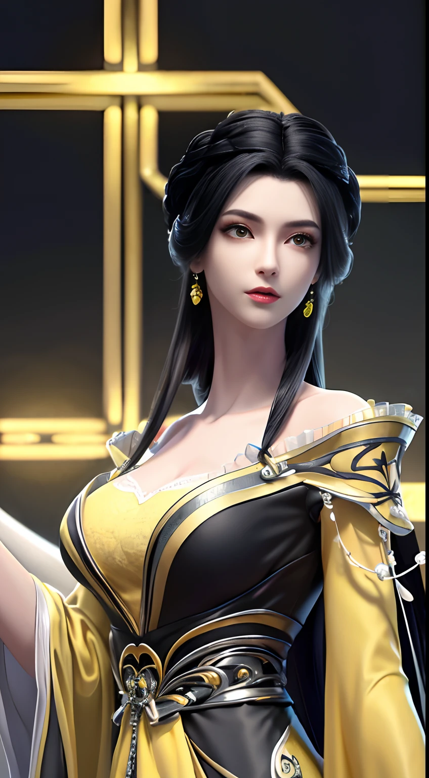 a woman in a white dress and gold outfit posing for a picture, zhongli from genshin impact, trending on cgstation, full body xianxia, loba andrade from apex legends, from overwatch, trending at cgstation, keqing from genshin impact, kda, artwork in the style of guweiz, senna from league of legends