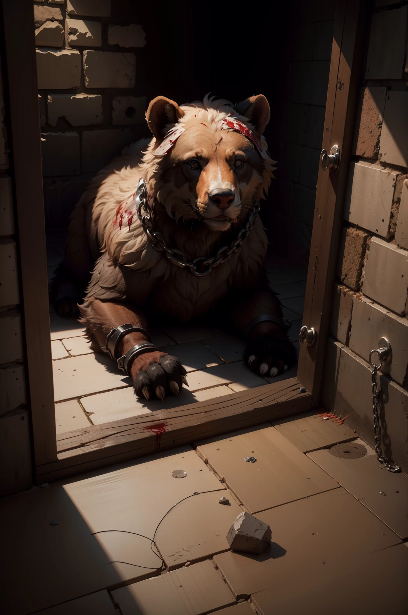Bloody fur, blood on fur, blood, injury