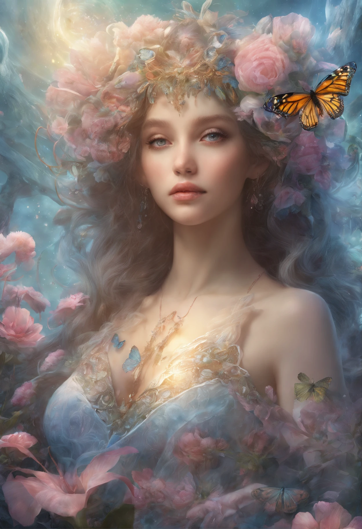 (best quality,4k,8k,highres,masterpiece:1.2),ultra-detailed,(realistic,photorealistic,photo-realistic:1.37),transcendental metaphors,translucent essence,butterfly transformation,ethereal existence,mystical atmospheric lighting,metamorphosis of the soul,transcendental journey,subtle shades of pastel colors,fleeting moments of change,transcending boundaries,delicate and intricate details,blooming flowers,powerful symbolism,evolution of self,transcendent beauty,sublime and surreal,hidden meanings revealed,transcendance in nature,mysterious and transformative,translucent wings of a butterfly,serene and otherworldly,stunning and awe-inspiring,transformation of the mundane,boundless creativity,transcending reality,transformational energy,healing and growth,vibrant and harmonious composition,nurturing and peaceful environment,gentle and soothing textures,transcendent connection with nature,blossoming potential and endless possibilities,dreamlike and ethereal ambience,transcendent metamorphosis,transcending time and space,unveiling the true self,pure and radiant essence of being,transcendent synthesis of reality and imagination.