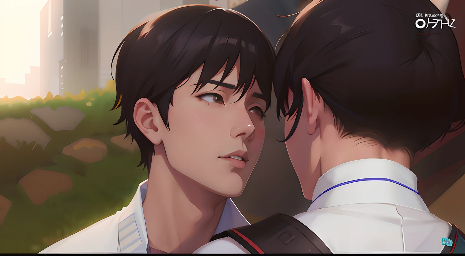 Anime couple in a park looking at each other, Obras de arte al estilo de Guweiz, Anime CG soft art, Estilo de realismo de anime, Ilya Kuvshinov. 4 mil, realistic anime artstyle, Pintado en Anime Painter Studio, Nick Silva and Ilya Kuvshinov, realistic artistic style, Hecho con Anime Painter Studio, realismo artstyle, Estilo anime semirealista