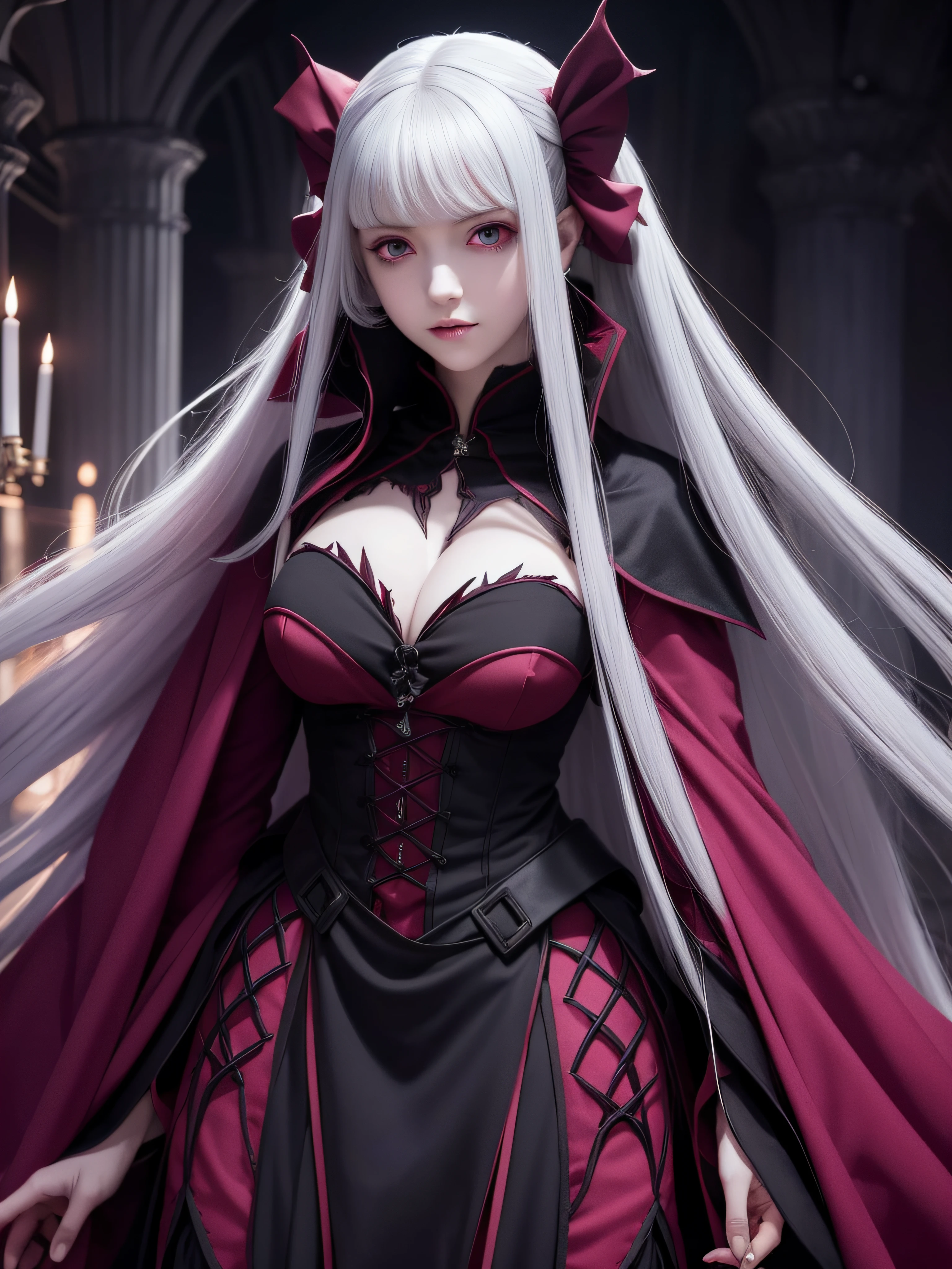 Vampire girl Shalltear Bloodfallen: Overlord anime, best quality, masterpiece, (realistic:1.2), Front, detailed face, (((masterpiece))), (((best quality))),(((extremely detailed))), illustration, mysterious,