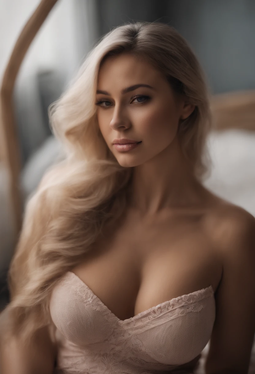 Nsfw, day scene, extreme photo of fully naked latina from top view, big cheeks, big chests, pink areola, swooping breasts, chin up, kneeling in a bedroom, white milk see through boobs and ,detailed hands, perfect fingers, black hair, armpits, (blue eyes:1), smooth skin, 25 yo, look at viewer and seduce smile, (cinematic:1.3), intricate details, (ArtStation:1.2)