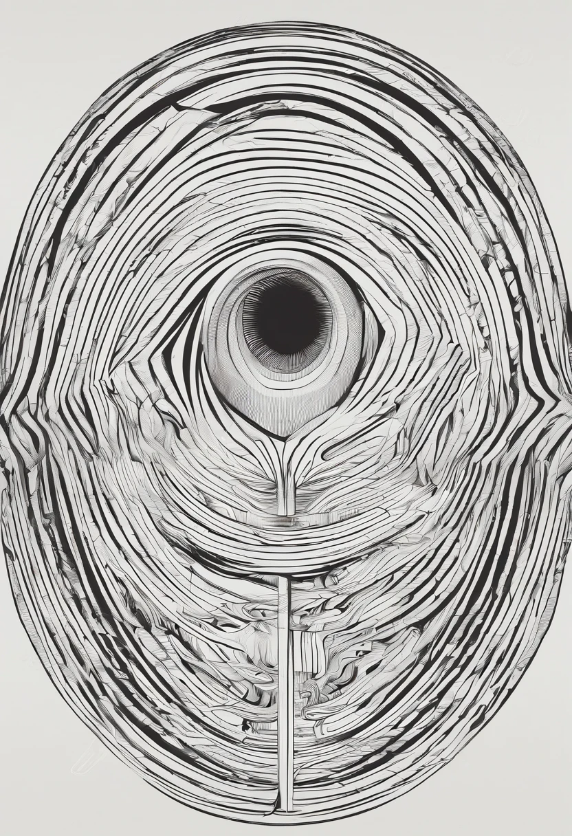 um olho negro com espiral em volta, logotipo fotografia