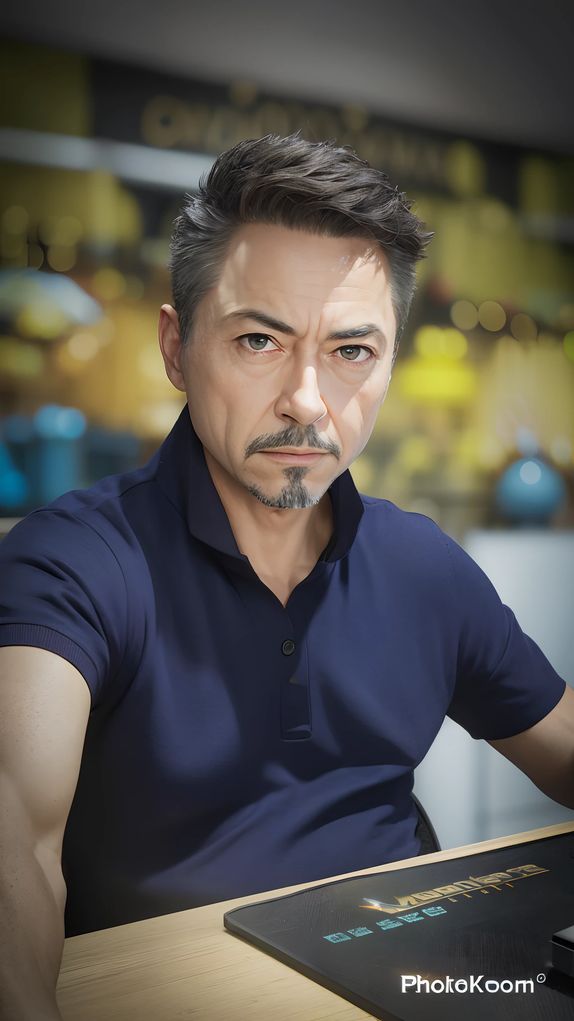 Marvel, Old man Tony Stark, realistically, dynamic lights, old, gray stubble, full shoot, (extremely detailed CG unity 8k wallpaper), trending on ArtStation, trending on CGSociety, High Detail, Sharp focus, dramatic, photorealistic