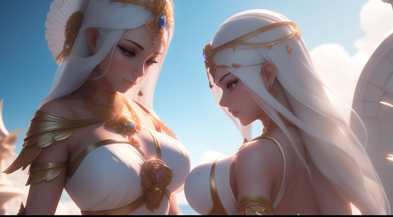 ((Medium Shot)),((West Shot)),((((Forward light))),(((Two blonde, blue-eyed European girls))),((((Elegant nude elegant girl)))) ,((Slender naked)),((Two skinny naked girls of European descent)),(((A nude figure facing the viewer))),((((Small breasts and exposed genitals)))),(幼いGirl exposes her genitals))),(((The thighs and head fit within the frame)),(((View from head to thigh))),((Beautiful and well-proportioned breasts and body)),((Two naked European girls)),(((A nude figure facing the viewer))),((Small waist)),((Narrow eyes)),(Girl exposes her genitals))),((Do not show anything below the thighs)),((bottomless)),((topless)),((The left and right arms and left and right thighs are equipped with golden armor.)),((ass pov)),(((from front))),(((cowboy shot))),(((standing pose))),((Front lighting)),((The body is naked)),((Golden armor on both arms)),((Golden armor attached to both thighs)),((Smiling Girl)),((The big wings of the archangel)),((Equipped with a shield on the arm)),((Spread your big angel wings wide)), ((With a golden gun)),((Do not show anything below the thighs)),photo realistic,master piece,((ultra detailed)),looking at viewer,smile,photorealistic,Shiny baby blonde silk hair,((自然光のbright海岸の背景)),((She wears a large jeweled headdress and golden armor with a belly jewel.)),((Looking at the viewer from the front)), (((Young face and young body)),((Looking horizontally at the viewer)),(Exposing the viewer to full frontal nudity),((The body faces forward and looks at the viewer at the same height.)),((Show your naked body to the viewer with your hourglass figure)),(((Wearing a large golden hair ornament))),((On the right side, a thick golden sword is stuck in the ground.)),((On the left side, a thick golden spear is stuck in the ground.)),((Slender figure)),No underwear ,((((Naked elegant and graceful girl)))) ,((Goddess with golden shield and golden weapons)),((No underwear)), She is wearing a large gold necklace,Shoulder Gold Fancy Bangle、Large gold thigh rest、(Large gold armrest room chest ),((Naked from head to thighs))、((No underwear whatsoever))、((Head to knee nude shot)),((Beautiful hourglass figure)),((Wearing a cape)),((Anatomically correct body)),((Beautiful style)),Beautiful and detailed character art, Very detailed, Girl in shiny armor, ((Beautiful jeweled tiaras and jewelry)),Beautiful white and shining skin, Unparalleled beauty, bright, Refreshing and gentle look, Perfect beautiful pretty face、((Shiny baby blonde silk hair)),(photoRealistic: 1.4), masterpiece,Front lighting,Beautiful and delicate eyes: 1.2),Realistic, 3D Face,Shiny Hair, Glowing Skin,((Thin Hair,No makeup,Brilliant Light)),Fantasy,Beauty products,Very detailedな顔のテクスチャ女性, Cowboy Shot, (Film Grain:1.1), ISO200,