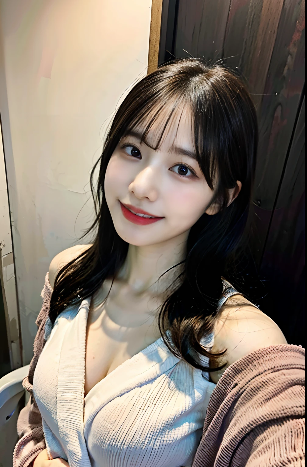 (8k, RAW photo, best quality, masterpiece:1.2), High detail RAW color photo, professional photograph,(realistic, photo realistic:1.2), ((best quality)), 1girl, 18 years old, masterpiece,realistic,happy smile, fascinating smile, captivating smile, (looking at viewer:1.2),(cleavage between breasts:1.2), (secretary's attire:1.5), beautiful, extremely pretty, cute, japanese women,female idol, round big eyes, small nostrils, light makeup, big round eyes, narrow waist, shallow depth of field, focus on the eyes,office, it company, whole body, non nsfw,