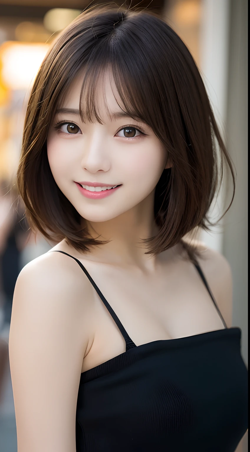 Tabletop, Highest quality, figure, Super detailed, In detail, High resolution, 8k wallpaper, Perfect dynamic composition, Beautiful attention to detail,Short Bob Hair,Small breasts Natural color Lips, Bold sexy pose,smile,Shibuya Ward、20-year-old girl、cute、Subjects striking sexy poses for the camera,Sculpture model pose