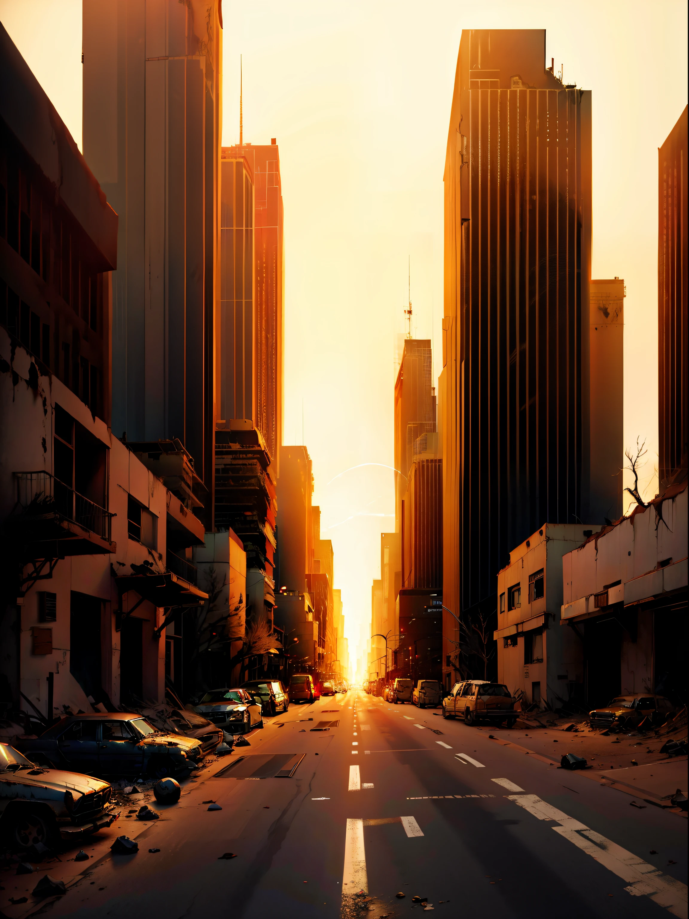 Post-apocalyptic abandoned city