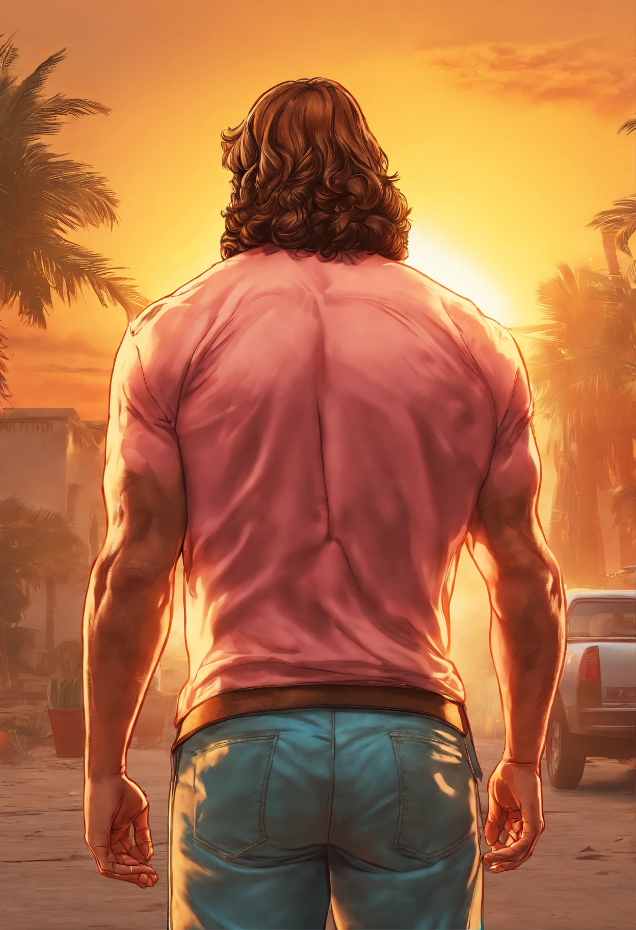 Jesus back view of prominent buttocks:
(best quality,4k,8k,highres,masterpiece:1.2),ultra-detailed,(realistic,photorealistic,photo-realistic:1.37),human,captured in artistic lighting,glowing aura,divine:golden tones.