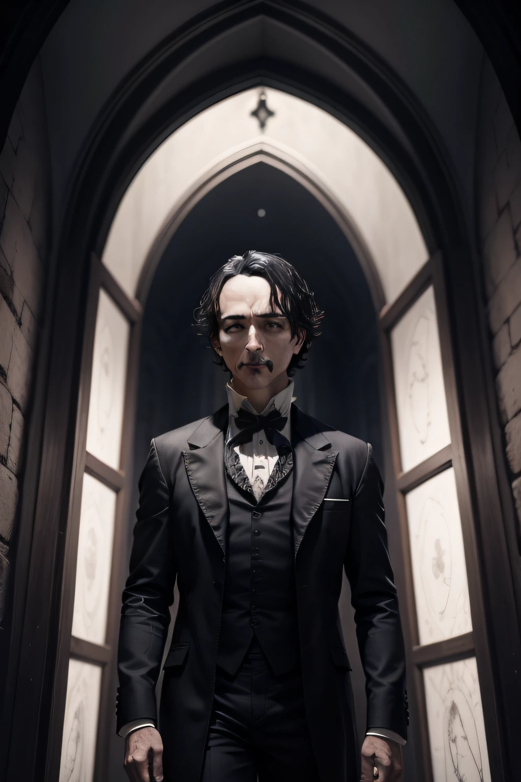 7. A Cena Noturna: An image that highlights the darkness of the night and the gothic atmosphere that surrounds Edgar Allan Poe's poem The Raven.