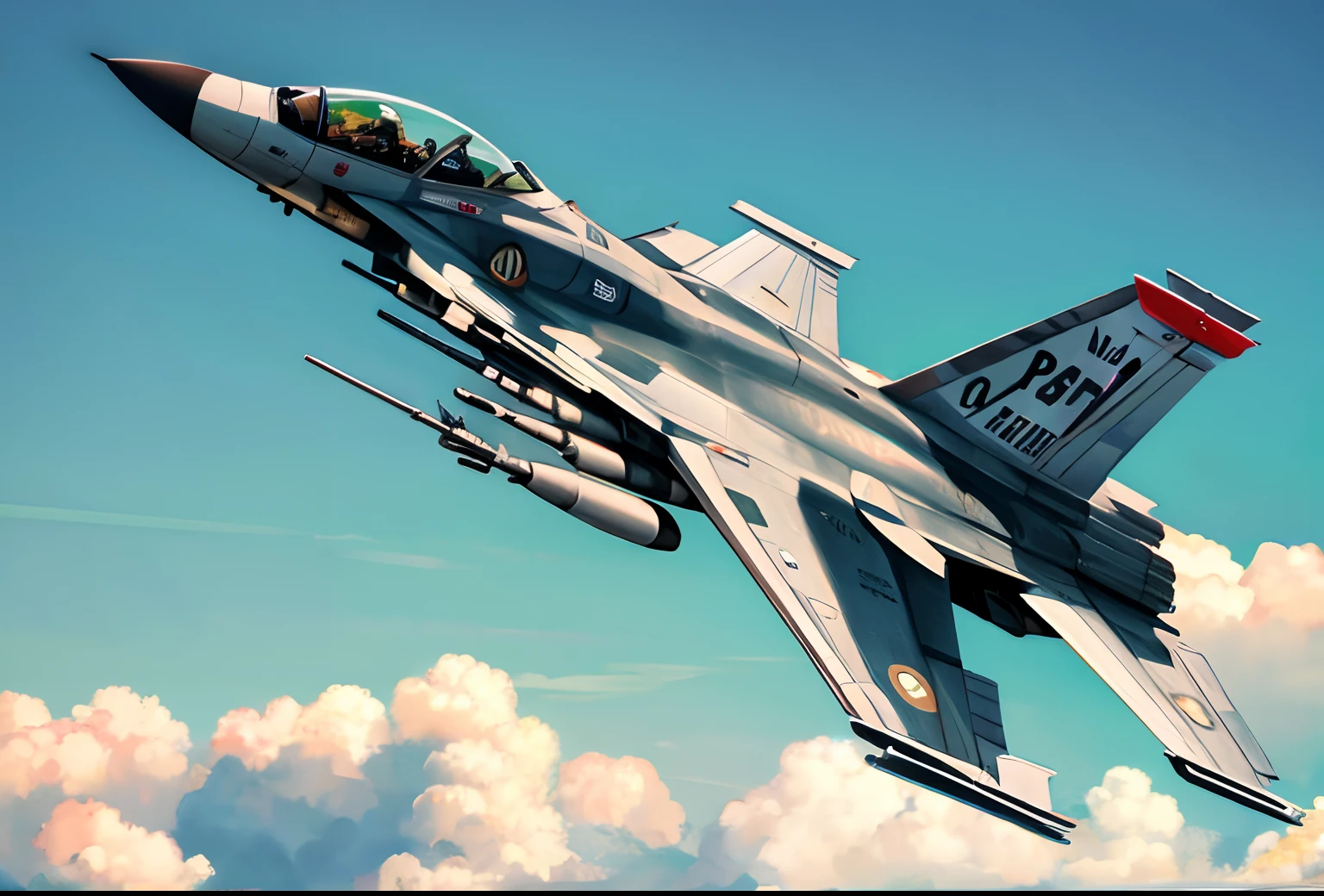 F16 Falcon flying over an aircraft carrier