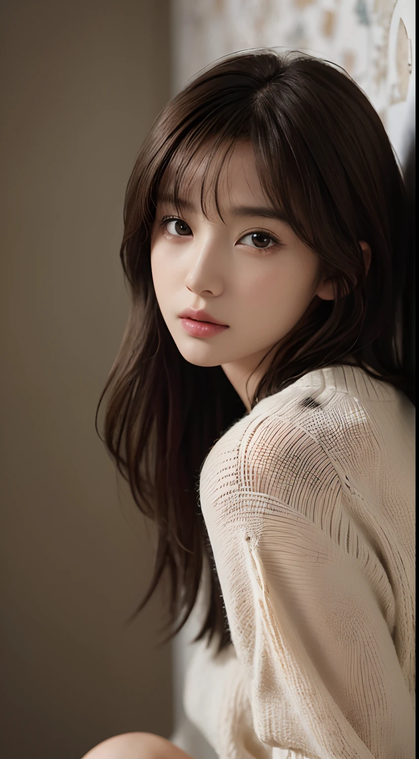(8k, RAW photos, top quality, masterpiece: 1.2), ultra detailed, super resolution, (real, real photos: 1.37), portraits, high definition RAW color photos, professional photos, very detailed and beautiful, highly detailed, 8k wallpapers, amazing details, huge file size, official art, highly detailed CG Unity 8k wallpapers, highly detailed beautiful girls, highly detailed faces, Highly Detailed Eyes, Highly Detailed Skin, Highly Detailed Fingers, Very Detailed Nose, Highly Detailed Detailed Mouth, Perfect Anatomy, Detailed Background, Detailed Clothes, One Girl, (20:1.2), 20s, Cute Girl, Realistic Body, Petite, White Skin, Radiant Skin, Slim Body, Black Hair, Short Hair, (Blunt Bangs: 1.2), Cute, Youthful, Pretty Face, Realistic Face, Delicate Eyes, Sale Eyes, ( (Fashionable winter clothes)), ((Up)) Earrings, camera gaze, cowboy shots, front facing, standing position, contrappost, dynamic lighting, C cup breasts,