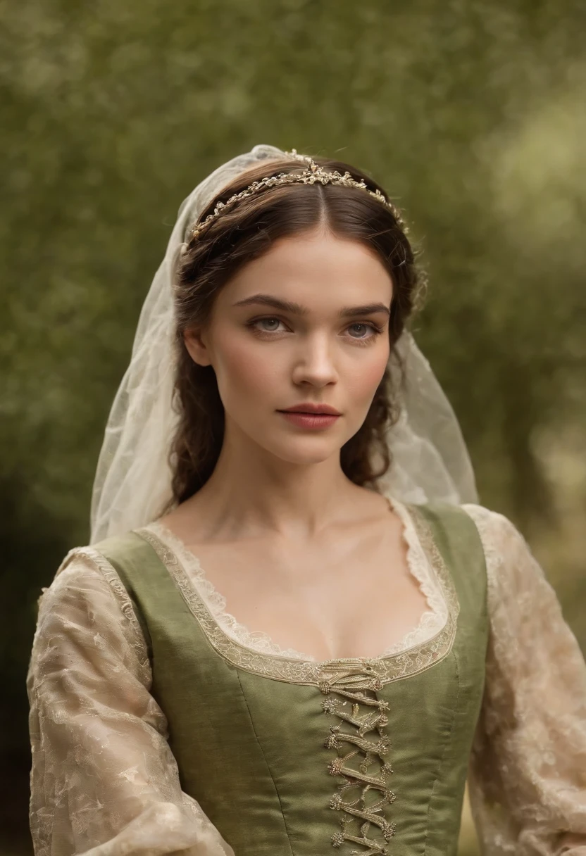 (((uma ferida avermelhada profunda atravessa sua bochecha esquerda))) tez justa, mulher em torno de 19 anos, cabelos brancos naturais, olhos verdes distintos, vestindo kohl, slender and graceful, Beautiful, luz de velas em um ambiente medieval, Ultra sharp focus, tiro realista, roupas femininas medievais, cores tetradicas (cicatriz:1.4)