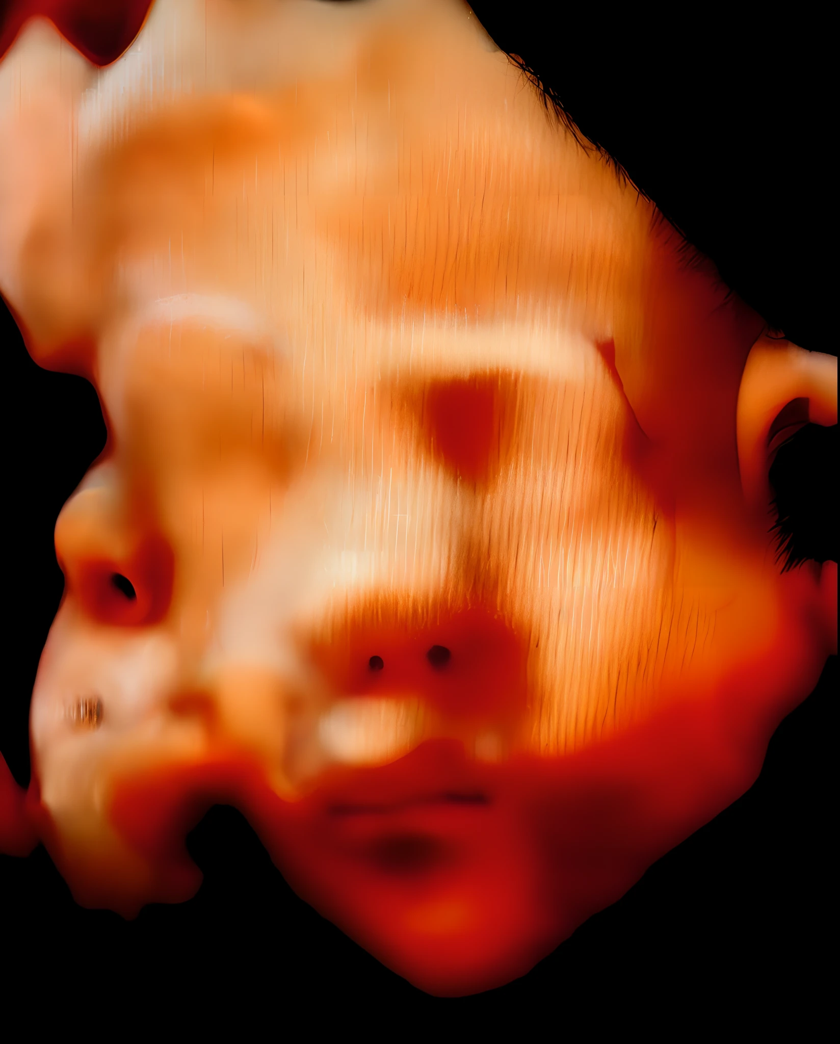 High-resolution baby face with sleeping face and right hand on face