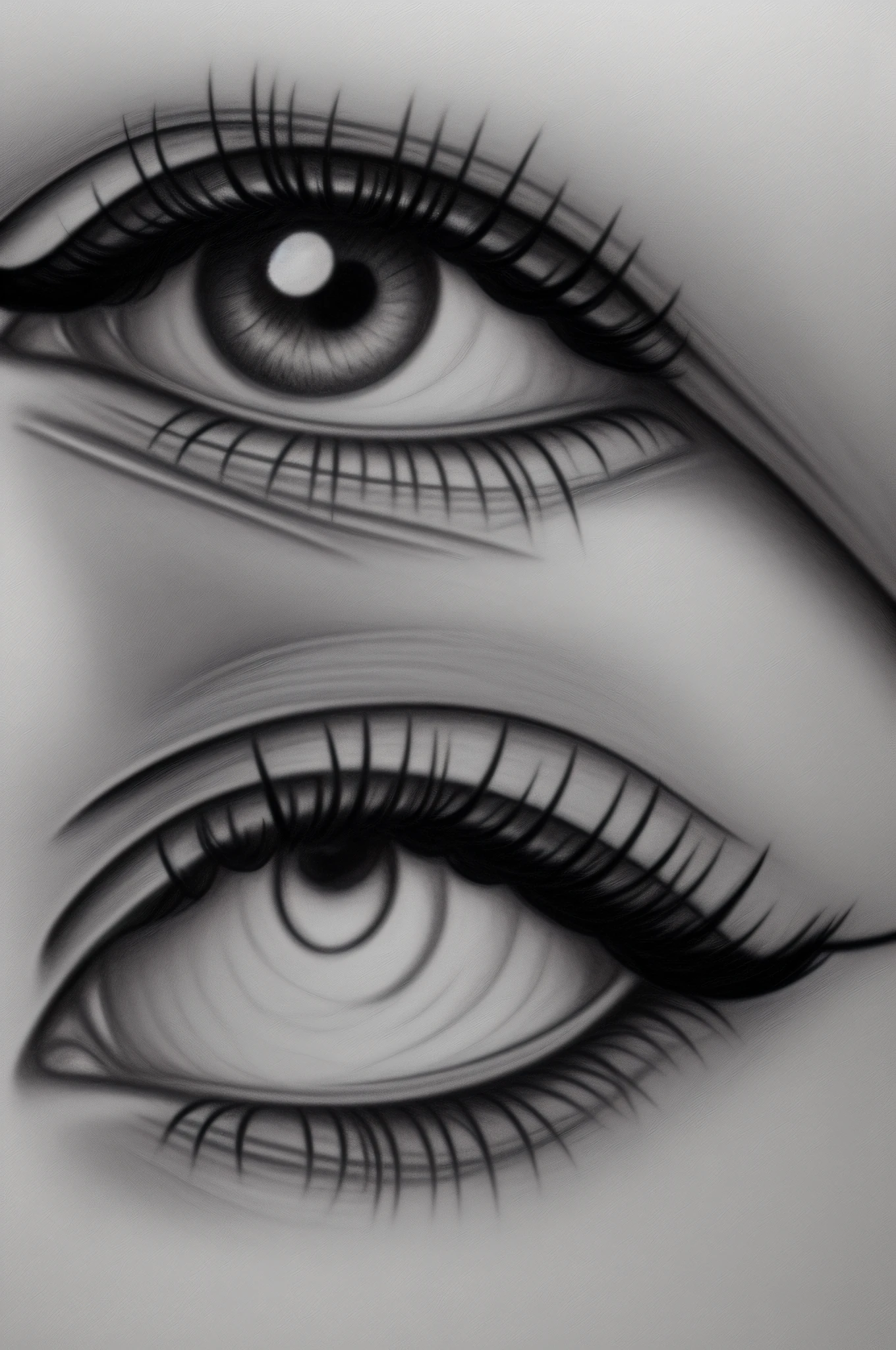 One eye，tears，Crayon style