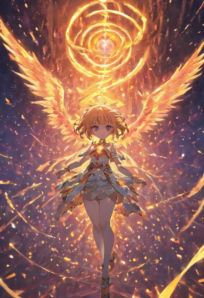 double tail、No single corner、dragon girl、Girl with horns，double tail，light red hair、Girl with two teeth、One-winged devil、devil girl、dragon girl、There  no bright spot in the eyes，Smile，black leg rings，Hong Barren starry sky background