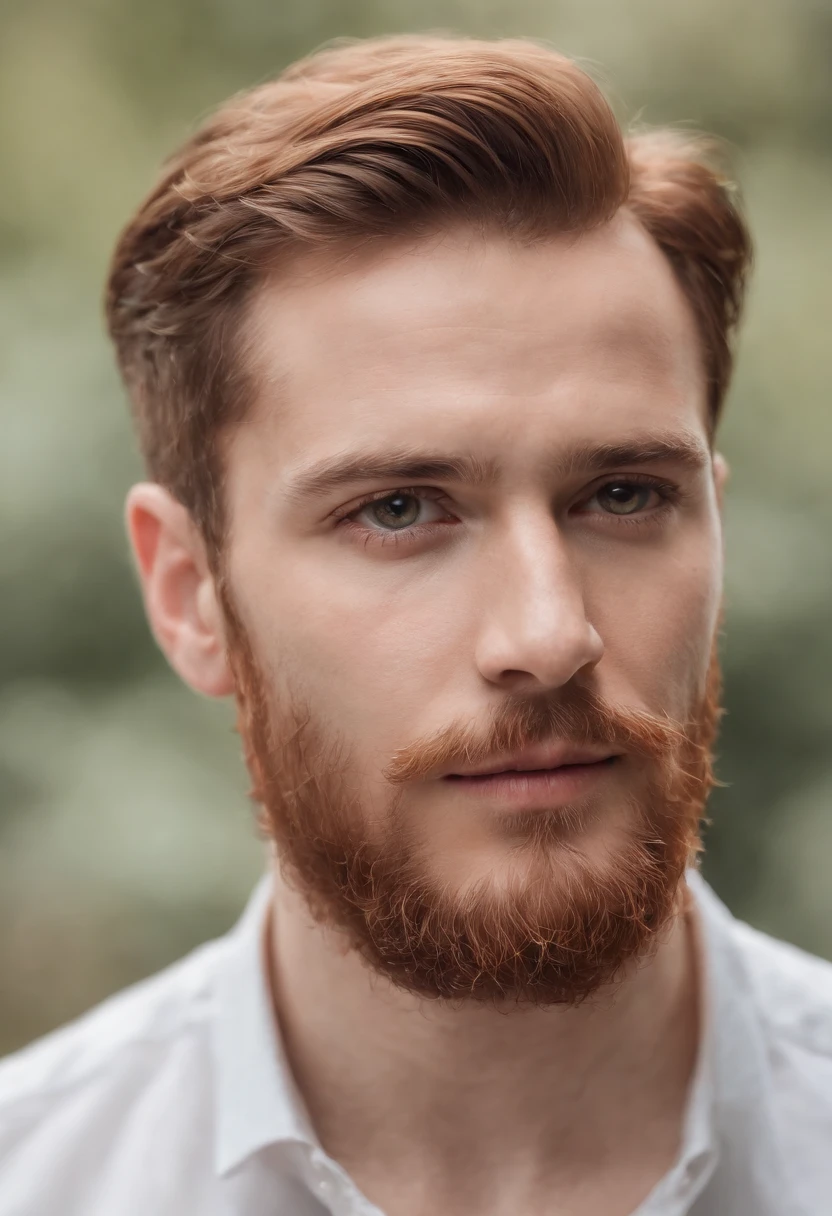 alter ego de ninguem, barba meio ruiva e meio branca, realista, careca