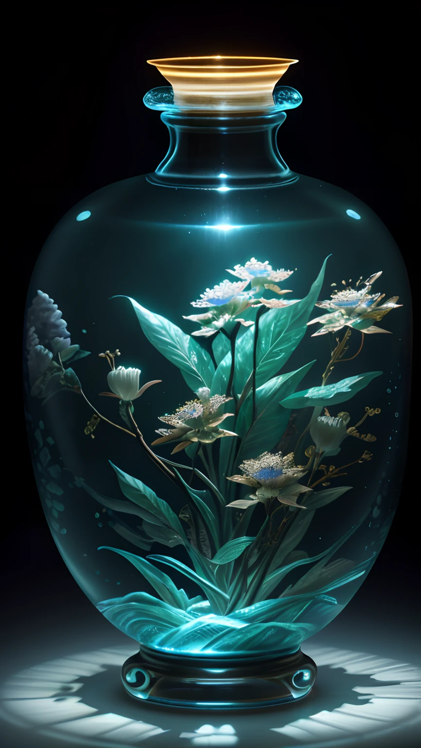 best qualtiy,realisticlying,realisticlying,super-fine,"Huaguo Mountain+faeries+Chinese architecture" The pattern is a highly intricate engraving on the surface of the bottle "Southern Ice" porcelain,All-porcelain,Super delicate and cleverly shaped porcelain bottle,ultra-wide-angle,emphasis lighting,Volumetriclighting,The light from the back window is backlighted,(detailedlight),( (Extremely refined and beautiful))、Dramatic_black shadows、Ray_tracing、hdr
