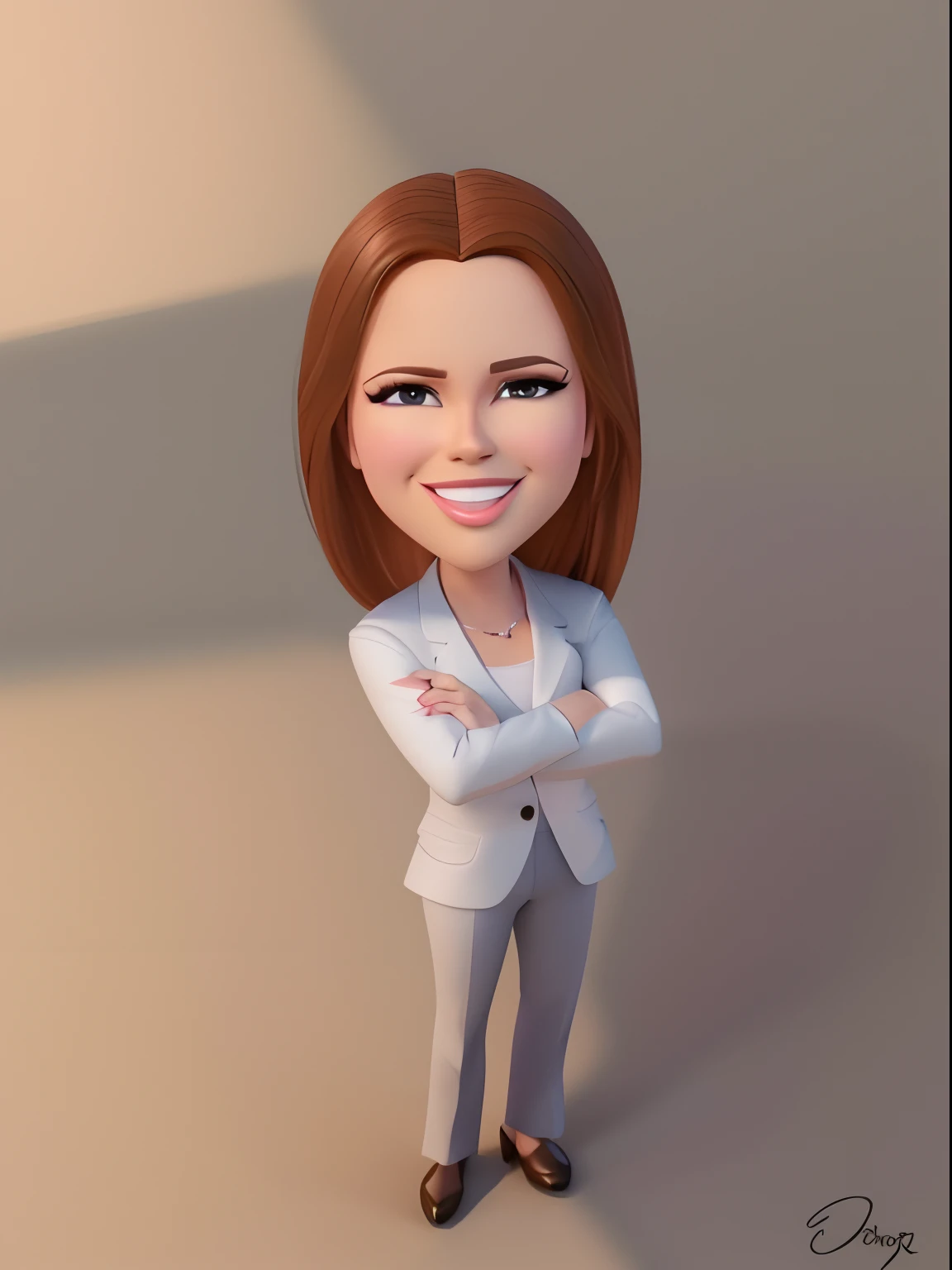 A cartoon woman in a business suit standing with her arms crossed, 3 d demo carretel avatar, in cartoon style, animation character, charicatura, corporate animation style, Personagem 3D, Personagem 3D, 3 d desenho animado, desenhos animados realistas, personagem de desenho animado, animation style rendering, desenho animado altamente detalhado, Cartoon style illustration, 3 d animado, 3d animado, animated film