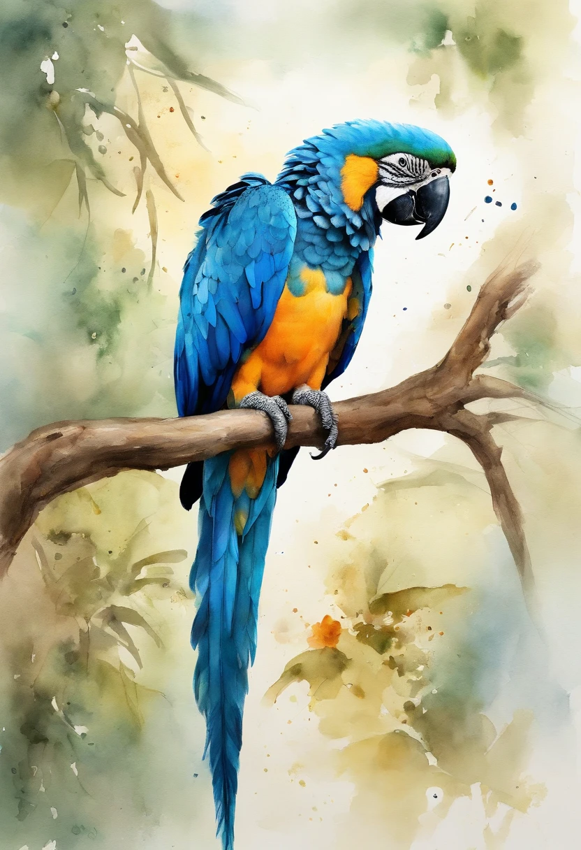 Female blue Spixar macaw/Animated Movies left side branch